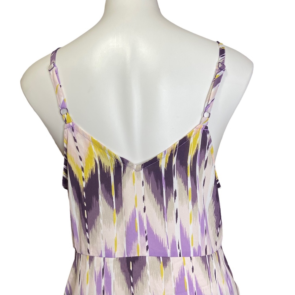 TORRID Peplum Tank Top Georgette Tie Front Cami Abstract Size 00 - Picture 7 of 13